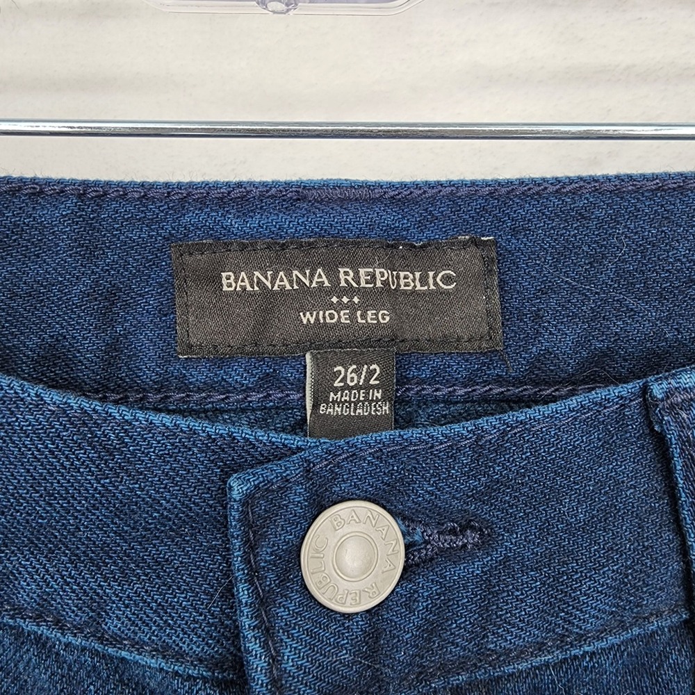 Banana Republic Wide Leg Jeans 26/2 High Rise Relaxed Fit Dark Wash NWT - Picture 2 of 9